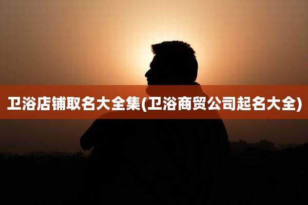 卫浴店铺取名大全集(卫浴商贸公司起名大全)