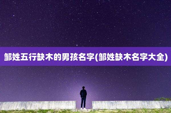 邹姓五行缺木的男孩名字(邹姓缺木名字大全)