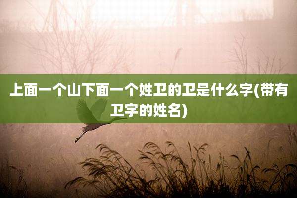 上面一个山下面一个姓卫的卫是什么字(带有卫字的姓名)