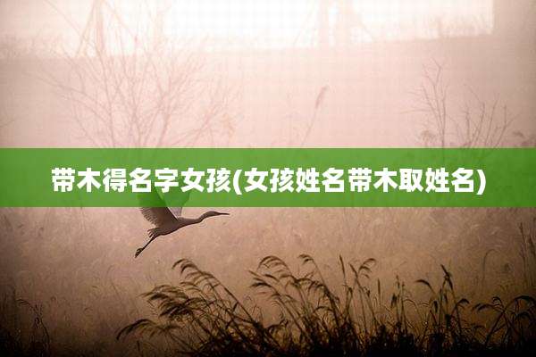 带木得名字女孩(女孩姓名带木取姓名)