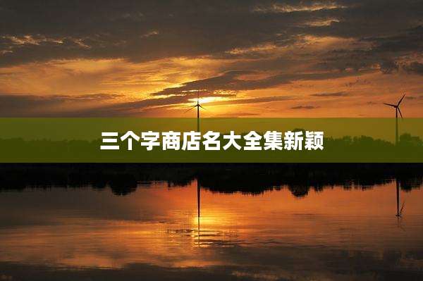 三个字商店名大全集新颖
