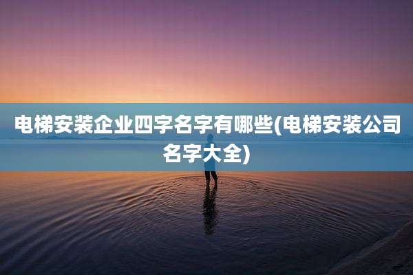 电梯安装企业四字名字有哪些(电梯安装公司名字大全)