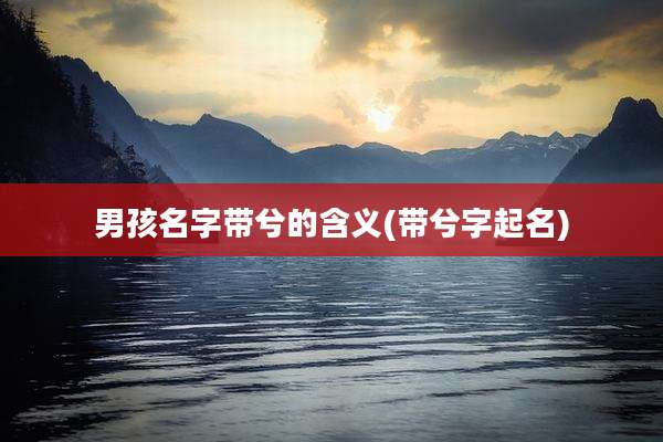 男孩名字带兮的含义(带兮字起名)