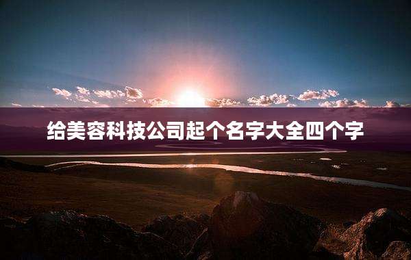 给美容科技公司起个名字大全四个字