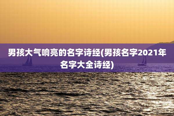 男孩大气响亮的名字诗经(男孩名字2021年名字大全诗经)