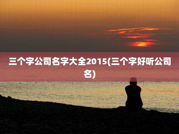 三个字公司名字大全2015(三个字好听公司名)