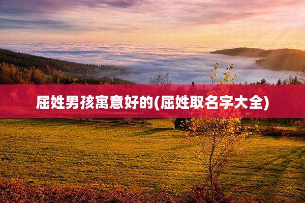 屈姓男孩寓意好的(屈姓取名字大全)