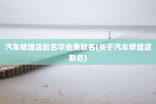 汽车修理店起名字免费取名(关于汽车修理店取名)