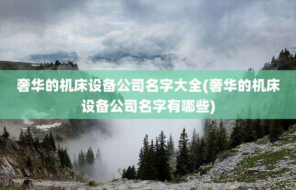 奢华的机床设备公司名字大全(奢华的机床设备公司名字有哪些)