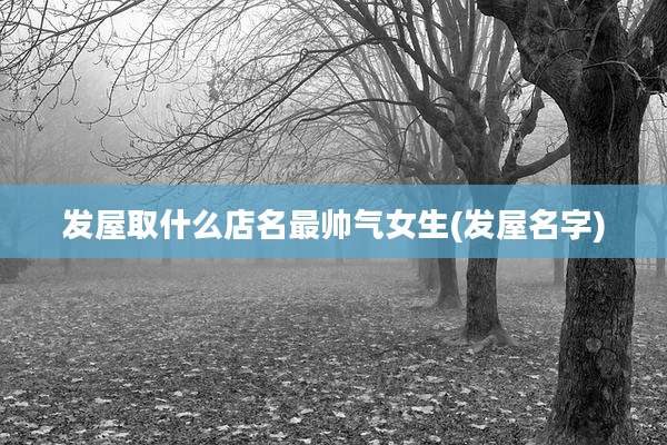 发屋取什么店名最帅气女生(发屋名字)