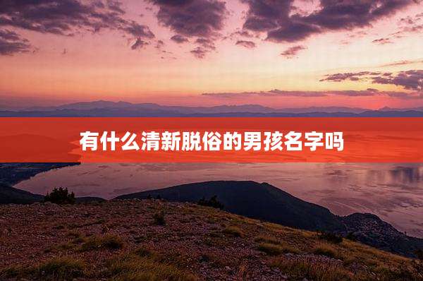 有什么清新脱俗的男孩名字吗