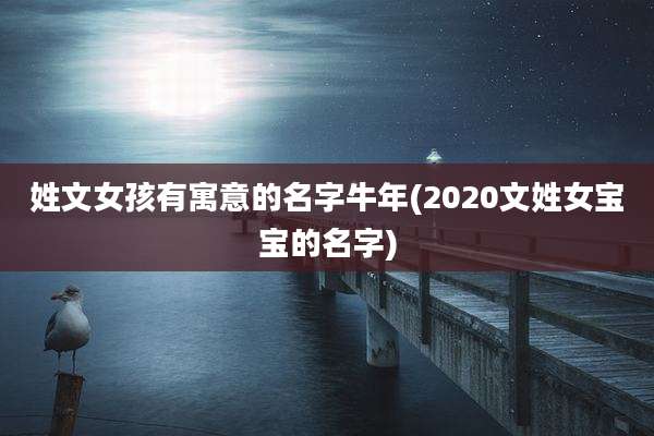 姓文女孩有寓意的名字牛年(2020文姓女宝宝的名字)