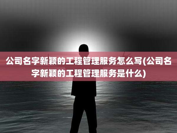 公司名字新颖的工程管理服务怎么写(公司名字新颖的工程管理服务是什么)