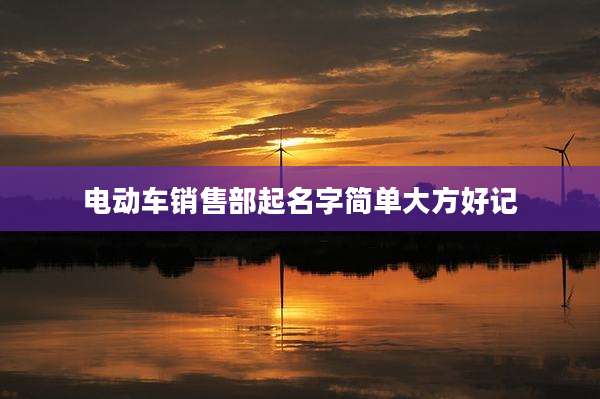 电动车销售部起名字简单大方好记