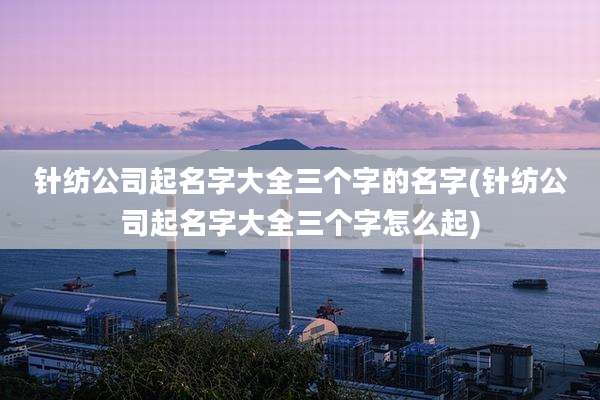 针纺公司起名字大全三个字的名字(针纺公司起名字大全三个字怎么起)