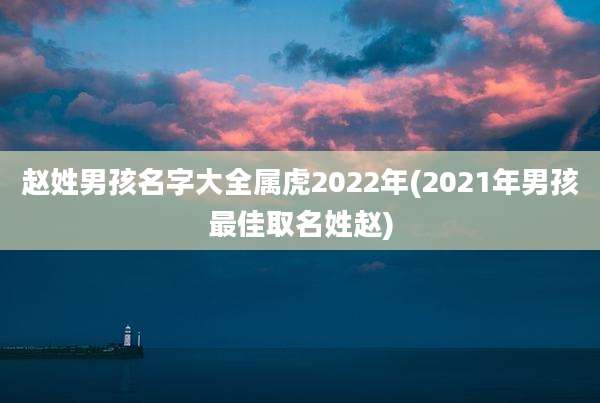 赵姓男孩名字大全属虎2022年(2021年男孩最佳取名姓赵)