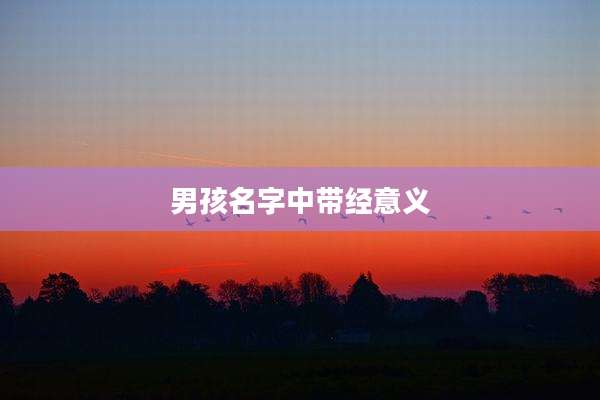 男孩名字中带经意义