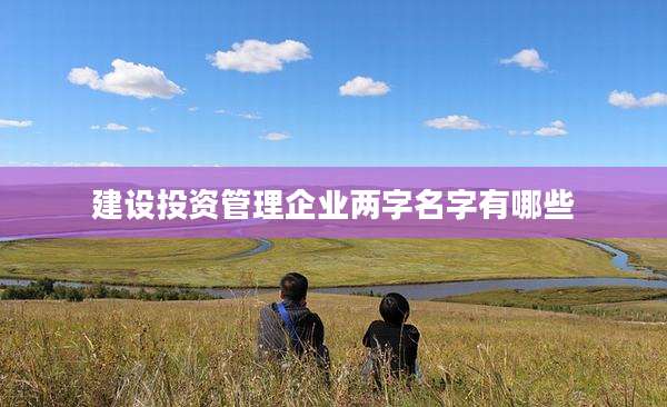 建设投资管理企业两字名字有哪些