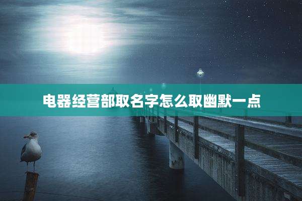电器经营部取名字怎么取幽默一点