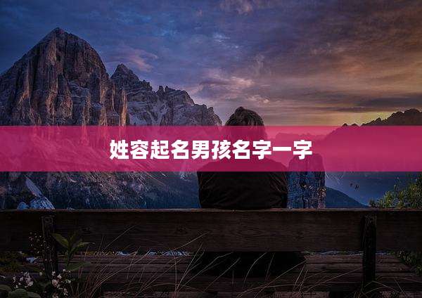 姓容起名男孩名字一字