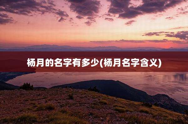 杨月的名字有多少(杨月名字含义)