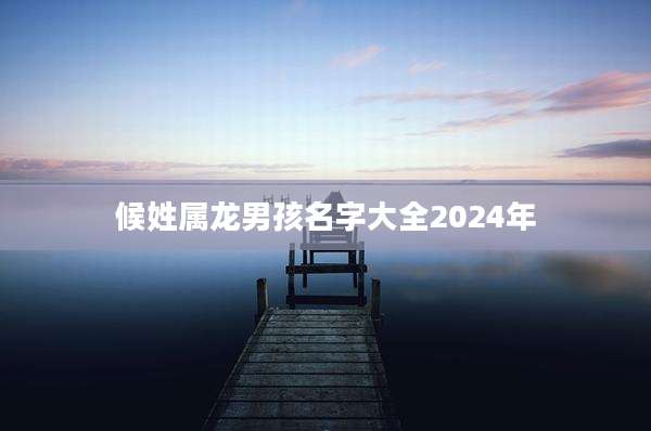 候姓属龙男孩名字大全2024年