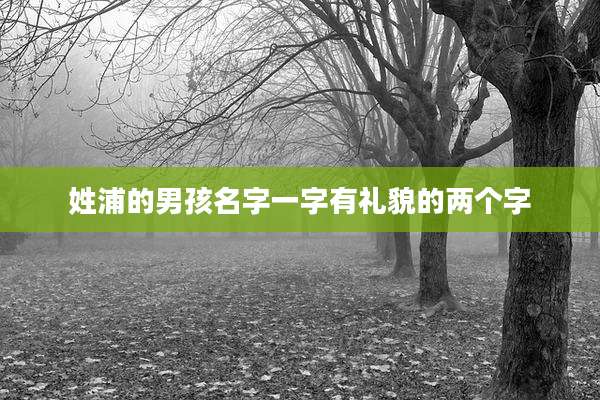 姓浦的男孩名字一字有礼貌的两个字