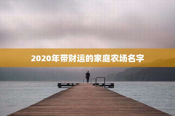 2020年带财运的家庭农场名字