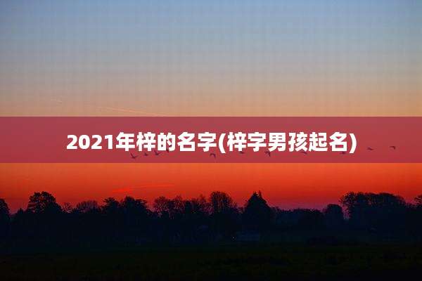 2021年梓的名字(梓字男孩起名)