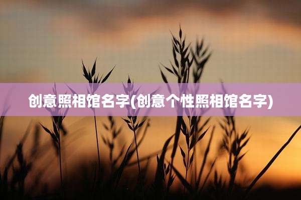 创意照相馆名字(创意个性照相馆名字)