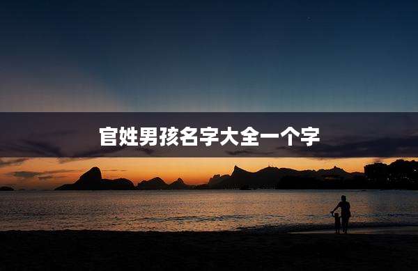 官姓男孩名字大全一个字