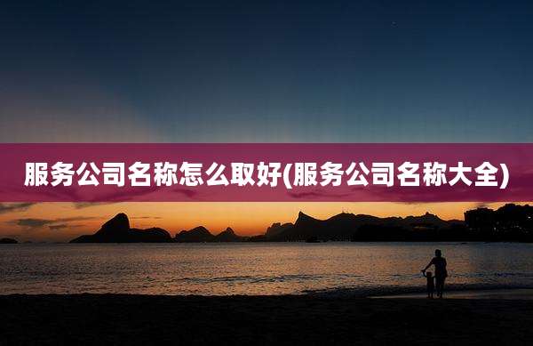 服务公司名称怎么取好(服务公司名称大全)