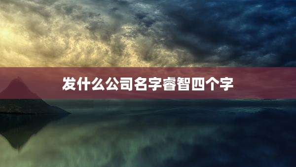 发什么公司名字睿智四个字