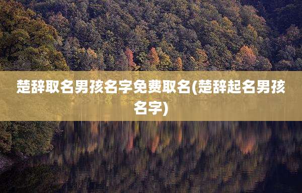 楚辞取名男孩名字免费取名(楚辞起名男孩名字)