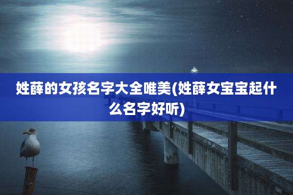 姓薛的女孩名字大全唯美(姓薛女宝宝起什么名字好听)