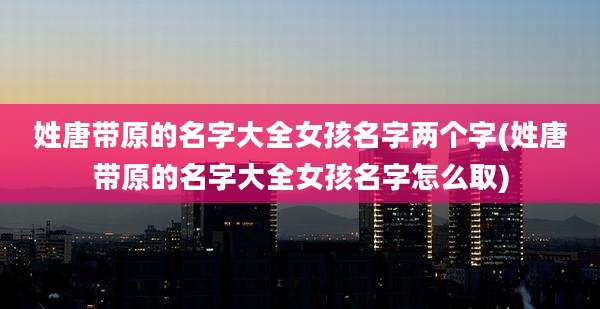 姓唐带原的名字大全女孩名字两个字(姓唐带原的名字大全女孩名字怎么取)