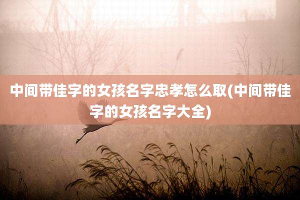 中间带佳字的女孩名字忠孝怎么取(中间带佳字的女孩名字大全)