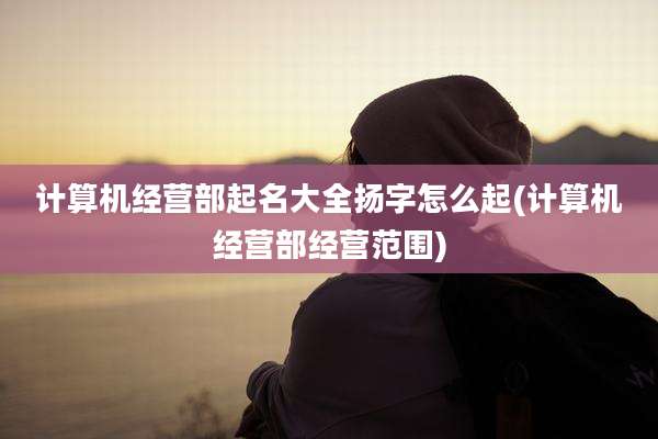 计算机经营部起名大全扬字怎么起(计算机经营部经营范围)