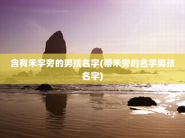 含有禾字旁的男孩名字(带禾旁的名字男孩名字)
