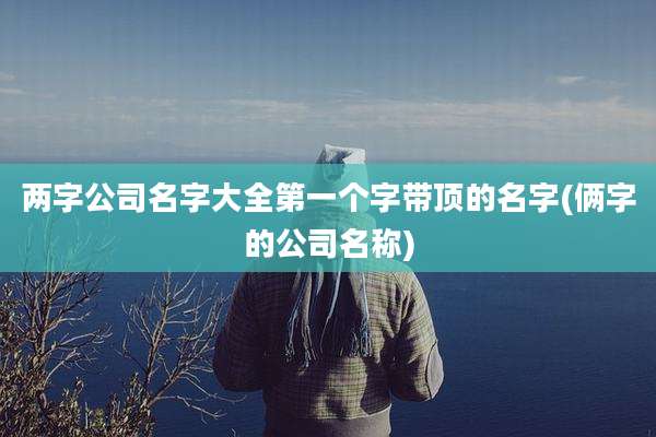 两字公司名字大全第一个字带顶的名字(俩字的公司名称)