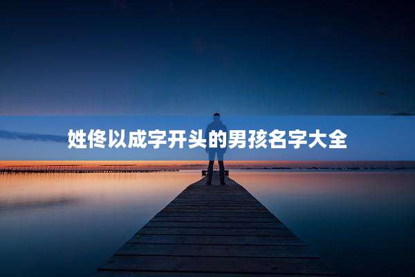 姓佟以成字开头的男孩名字大全