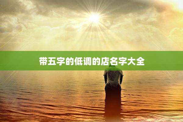 带五字的低调的店名字大全