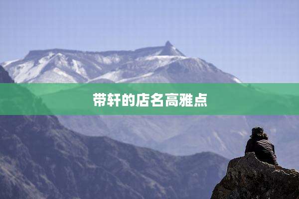 带轩的店名高雅点
