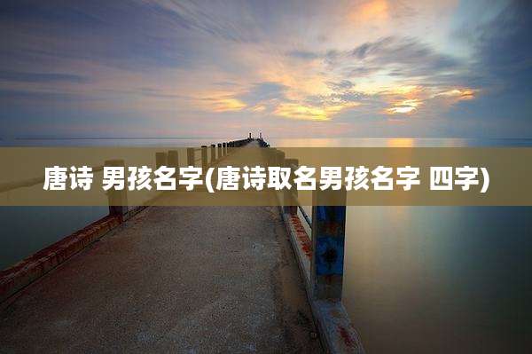 唐诗 男孩名字(唐诗取名男孩名字 四字)