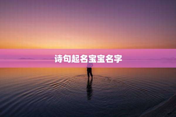 诗句起名宝宝名字