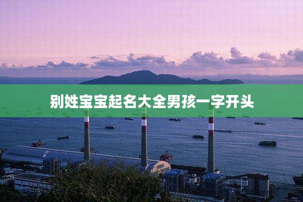 别姓宝宝起名大全男孩一字开头