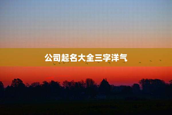 公司起名大全三字洋气