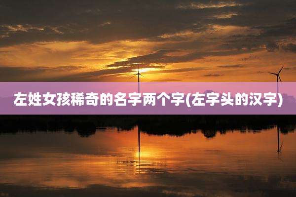 左姓女孩稀奇的名字两个字(左字头的汉字)