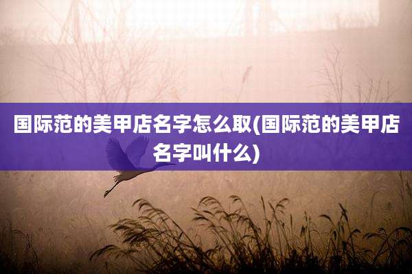 国际范的美甲店名字怎么取(国际范的美甲店名字叫什么)