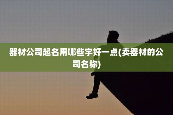 器材公司起名用哪些字好一点(卖器材的公司名称)